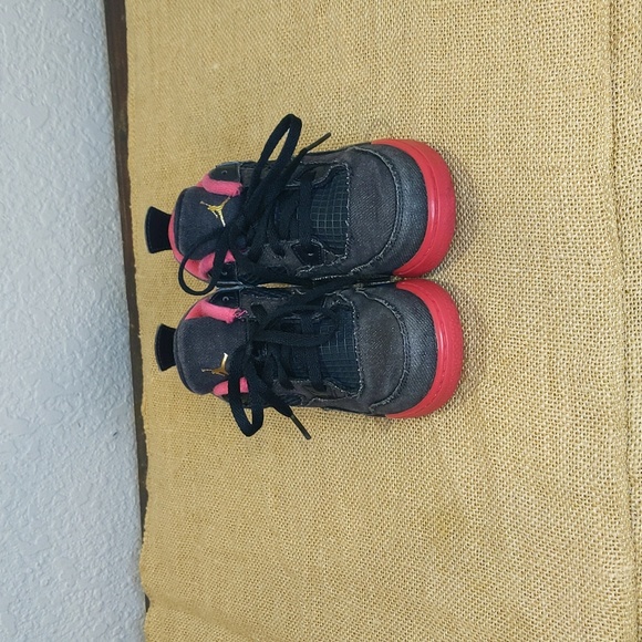 Jordan 4 Retro "Denim" Kid's Sneakers Sz 10C, Blue/Pink, Good Condition, No Box - Picture 2 of 7